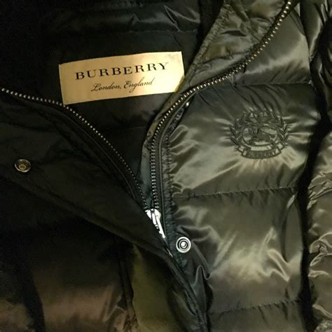 Burberry Navy Kington Archive Logo Down Coat 